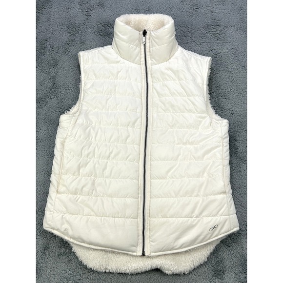 Freely Jackets & Blazers - Freely Academy Sports Vest Women's XS Ivory Full Zip Reversible Sherpa Fleece A+